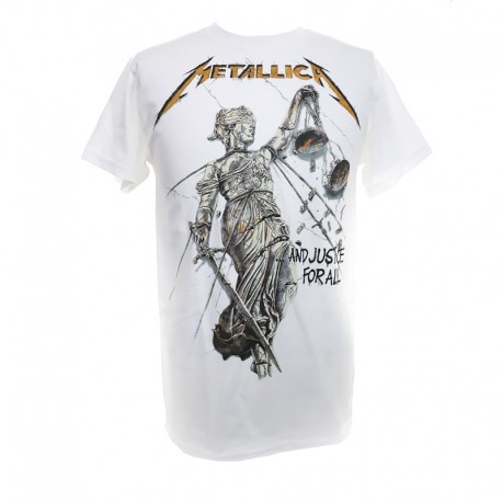 Metallica Shirt  ...And Justice For All Album Cover White